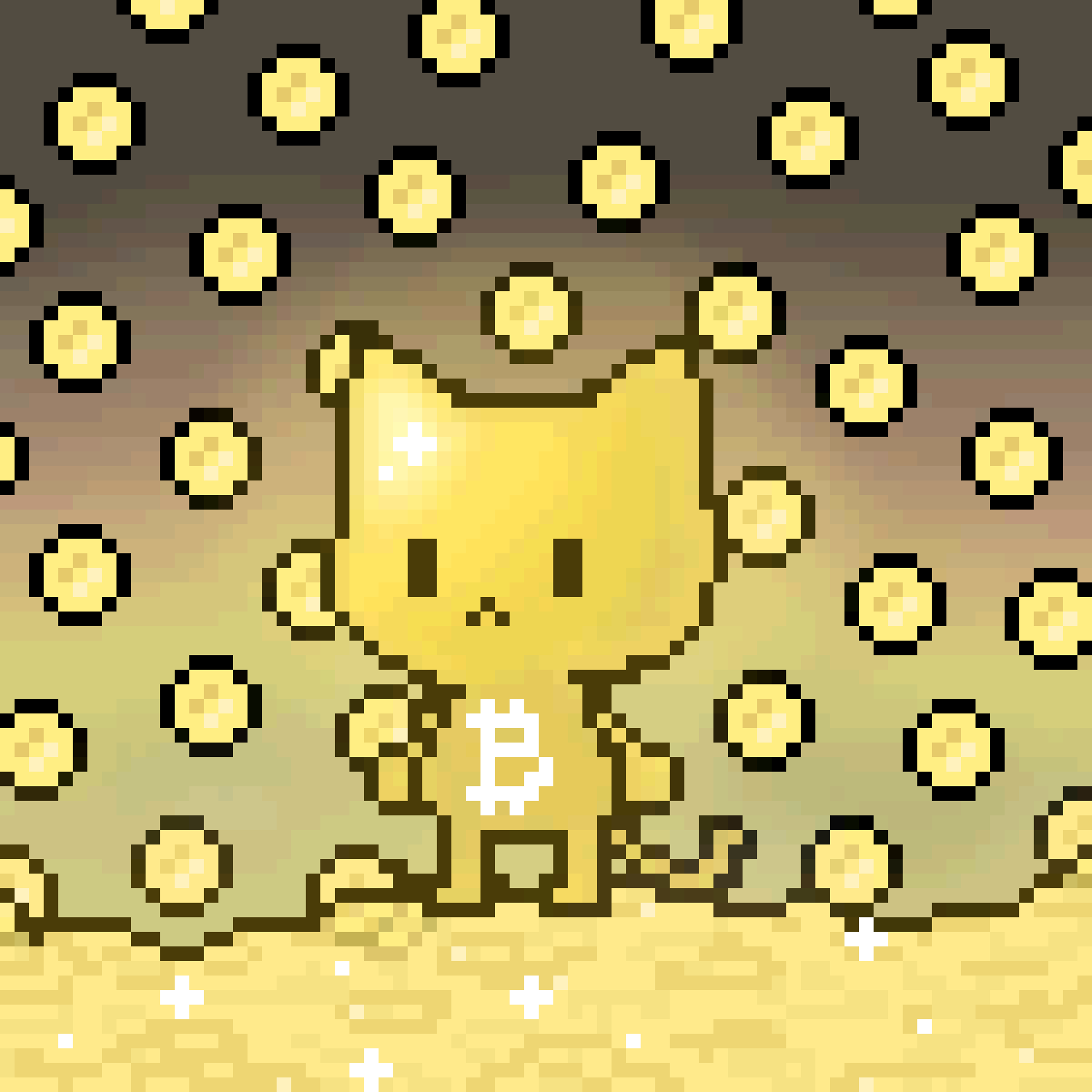 Gold Bitcoin Cat - teia